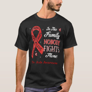 Nobody Fights Alone Hiv Aids Awareness T-Shirt