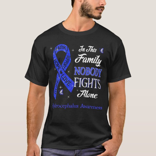 Nobody Fights Alone Hydrocephalus Awareness T-Shirt (Front)