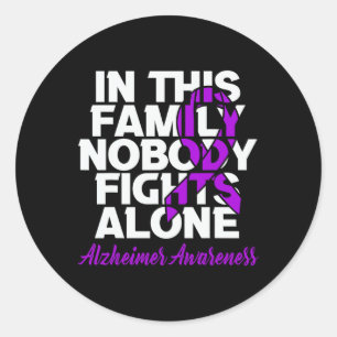 Nobody Fights Alone In This Family Heimerheimer Aw Classic Round Sticker