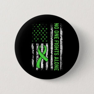 Nobody Fights Mental Health Alone American Flag Gr 6 Cm Round Badge