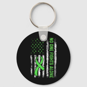 Nobody Fights Mental Health Alone American Flag Gr Key Ring