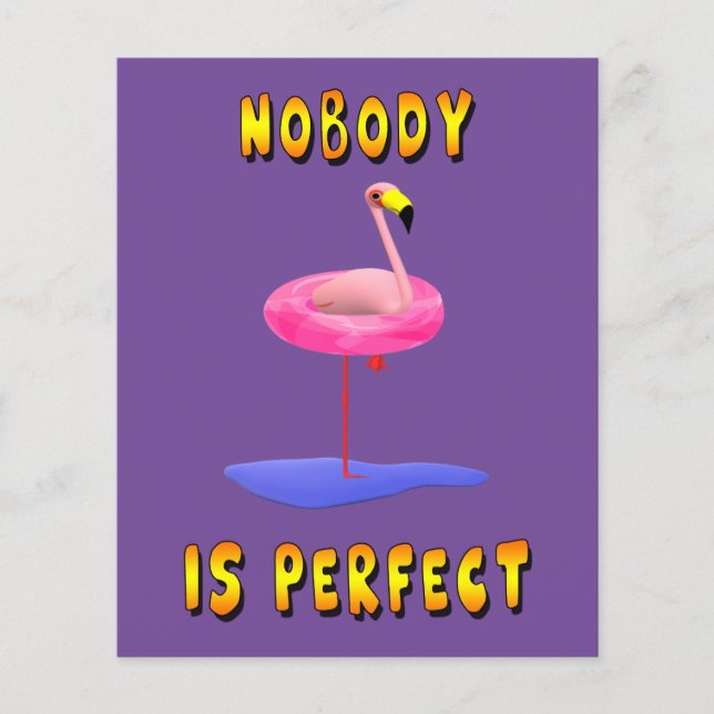 Nobody is perfect - flamingo with swimming ring (Front)