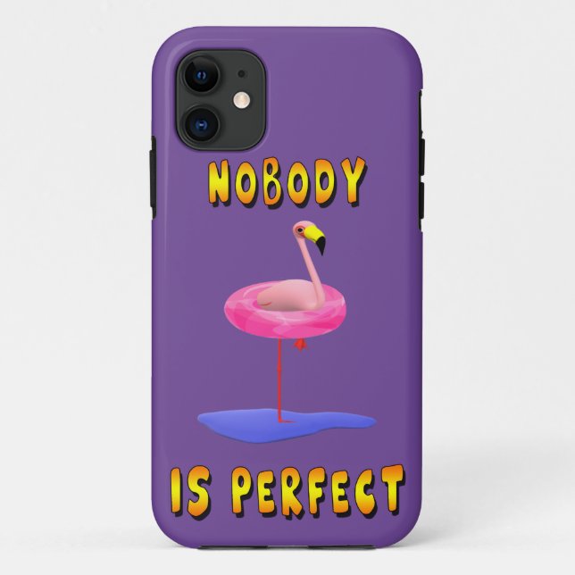 Nobody is perfect - flamingo with swimming ring Case-Mate iPhone case (Back)