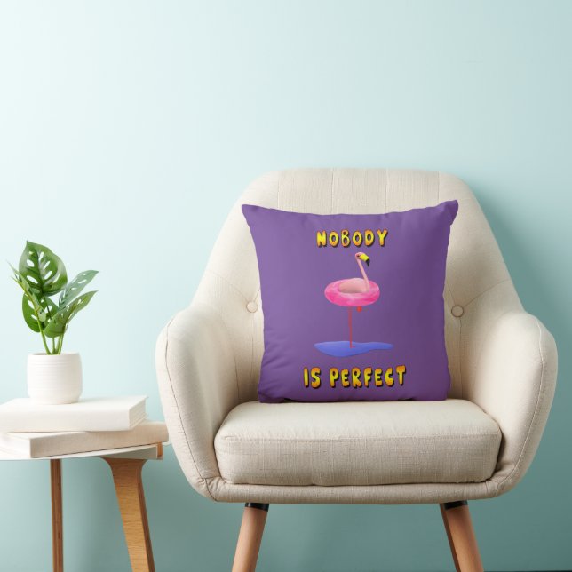 Nobody is perfect - flamingo with swimming ring cushion (Chair)