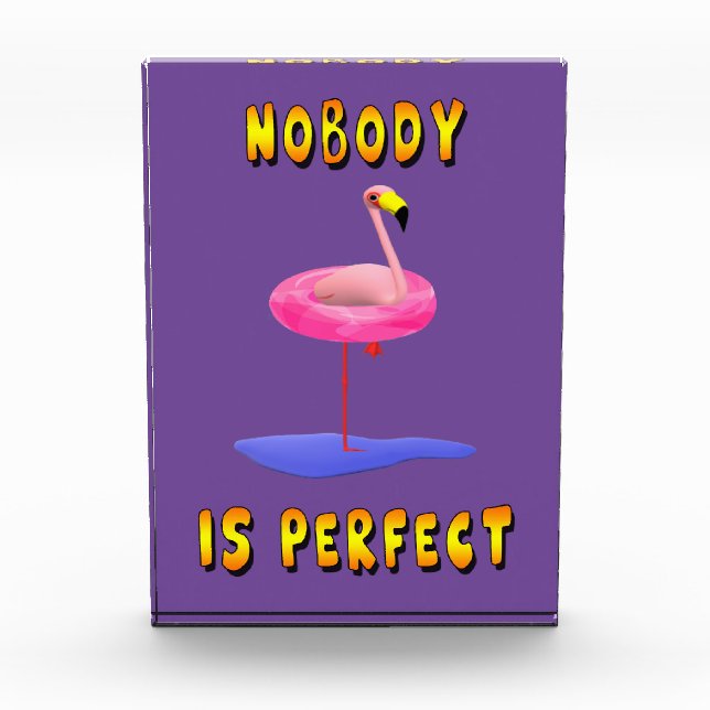 Nobody is perfect - flamingo with swimming ring photo block (Front)