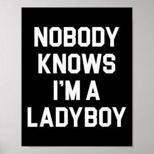 Nobody Knows Im A Ladyboy - Funny Ladyboy Poster