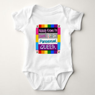 Nobody Knows I'm Demi Sapio Pansexual QUEER Baby Bodysuit