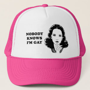 NOBODY KNOWS I'M GAY TRUCKER HAT