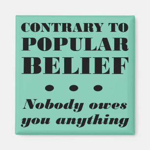 Nobody Owes You Anything Funny Fridge Magnet