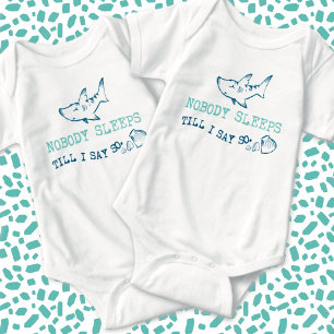Nobody Sleeps Shark Baby Jersey Bodysuit