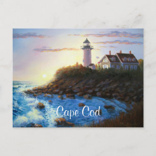 Nobska Lighthouse Cape Cod MA Painting Postcard