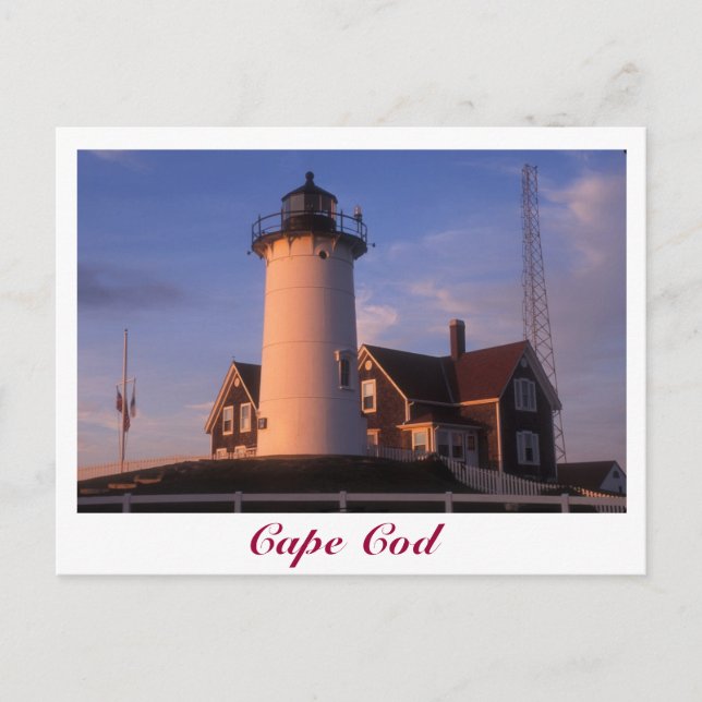 Nobska Lighthouse Cape Cod Woods Hole Falmouth Postcard (Front)