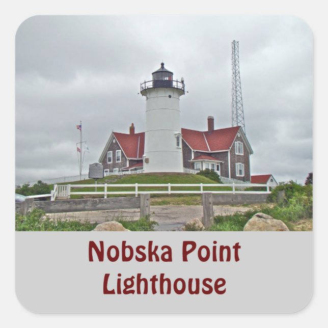 Nobska Point Lighthouse Series Square Sticker (Front)