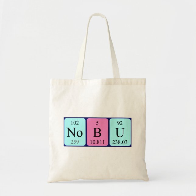 Nobu periodic table name tote bag (Front)