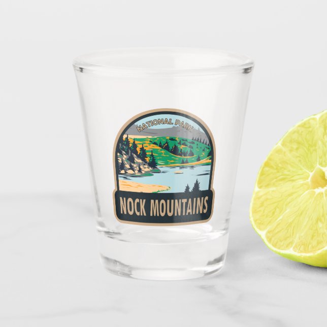 Nock Mountains National Park Austria Vintage Shot Glass (Front)