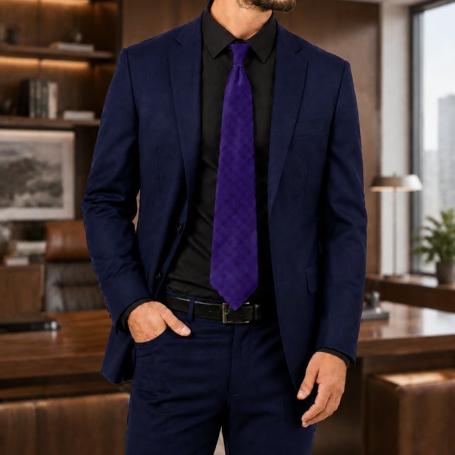 Noctivelle Deep Purple and Blue Ornamental Pattern Tie (Creator Uploaded)