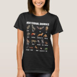 Nocturnal Animals Educational Wildlife Science Nat T-Shirt<br><div class="desc">Nocturnal Animals Educational Wildlife Science Nature Lover</div>