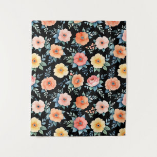 Nocturnal Bloomscape Tapestry