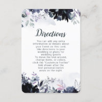 Nocturnal Floral Dusty Blue Wedding Directions