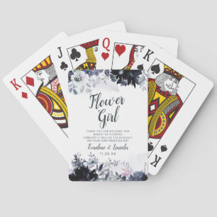 Nocturnal Floral Flower Girl Quote Personalised Playing Cards
