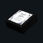 Nocturnal Floral Mother of the Groom Personalised Gift Box<br><div class="desc">Nocturnal Floral Watercolor Lush Flower Design with Hand Painted Stems, Vines, Leaves, Foliage, Watercolor Paint Brush Strokes. Colourful Navy blue, Dusty blue, Dark almost Black Grey, and hints of Mauve pink. With Hand Drawn Line elements, Swirly Chic Hand Lettered Brush Script Fonts and Elegant Geometric Floral Border - Mother of...</div>