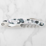 Nocturnal Floral Navy Blue Wedding Monogram Corkscrew<br><div class="desc">Nocturnal Floral Watercolor Lush Flower Design with Hand Painted Stems, Vines, Leaves, Foliage. Colourful Navy blue, Dusty blue, Dark almost Black Grey, and hints of Mauve pink. With Hand Drawn Line elements, Swirly Chic Hand Lettered Brush Script Fonts, and Elegant Silver Rectangle Border Frame - Wedding Monogram Newlywed Keepsake Corkscrew!...</div>