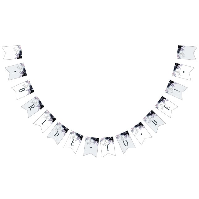 Nocturnal Floral Navy Bride to Be Bridal Shower Bunting (All)