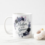 Nocturnal Floral Wreath Chic Mother of the Groom Coffee Mug<br><div class="desc">Nocturnal Floral Watercolor Lush Flower Design with Hand Painted Stems, Vines, Leaves, Foliage. Colourful Navy blue, Dusty blue, Dark almost Black Grey, and hints of Mauve pink. With Hand Drawn Line elements, Swirly Chic Hand Lettered Brush Script Fonts and Elegant Floral Wreath - Mother of the Groom Coffee Cup Mugs!...</div>