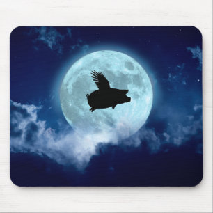 Nocturnal Flying Pig Mouse Pad