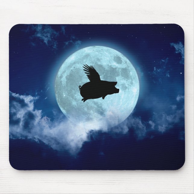 Nocturnal Flying Pig Mouse Pad (Front)