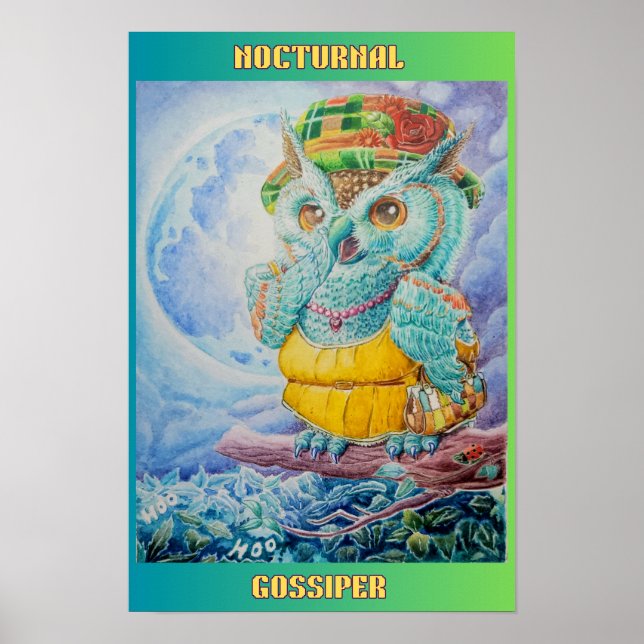 NOCTURNAL GOSSIPER OWL POSTER  (Front)