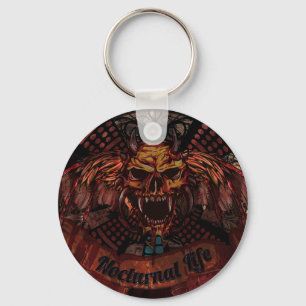 Nocturnal Life Skull Key Ring