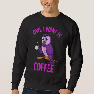 Nocturnal Owl Bird  Ornithology Coffee Drinker Sweatshirt