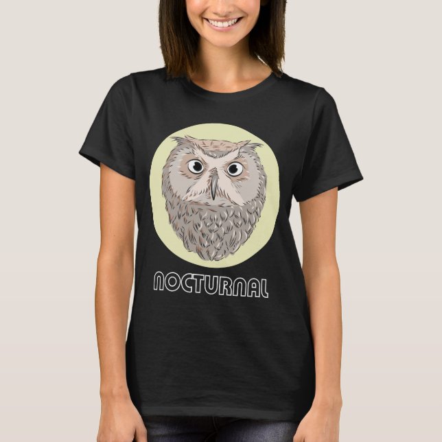 Nocturnal Owl Illustration T-shirt (Front)