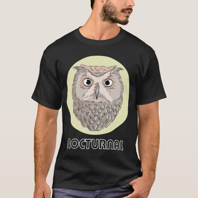 Nocturnal Owl Illustration T-shirt (Front)