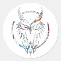 Nocturnal Revenge Abstract Wolfman Owl Logo