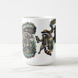 Nocturnal Vigilance Racoon Long Sleeve Coffee Mug