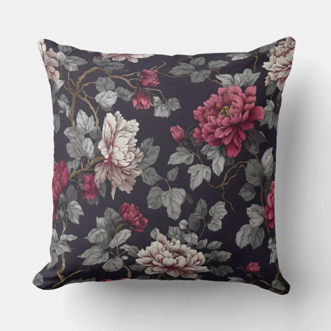 Nocturne in Bloom Decorative Cushion (Front)