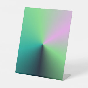 Nocturne Mint Pearl – Emerald, Teal & Pink Angular Pedestal Sign