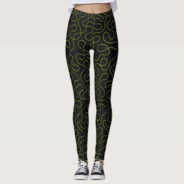 Nocturne Tangle Yellow Leggings (Front)