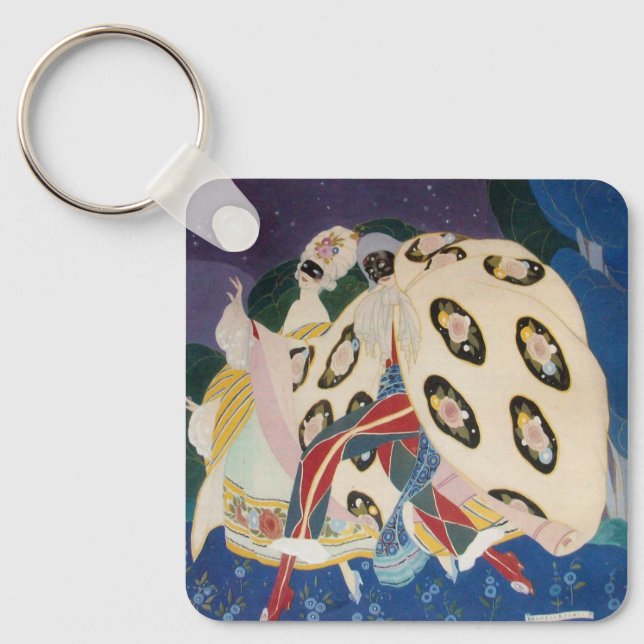 NOCTURNE WITH MASKS / Venetian Masquerade Key Ring (Front)