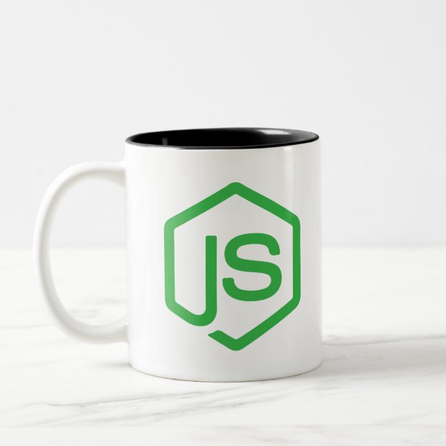 Nodejs logo JavaScript Web Developer Two-Tone Coffee Mug (Left)