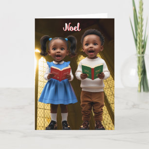 Noel, African American Kids christmas card