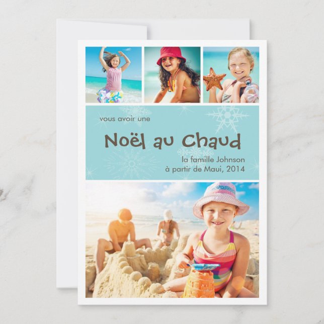 Noël au Chaud 4 carte de photo de vacances (Front)