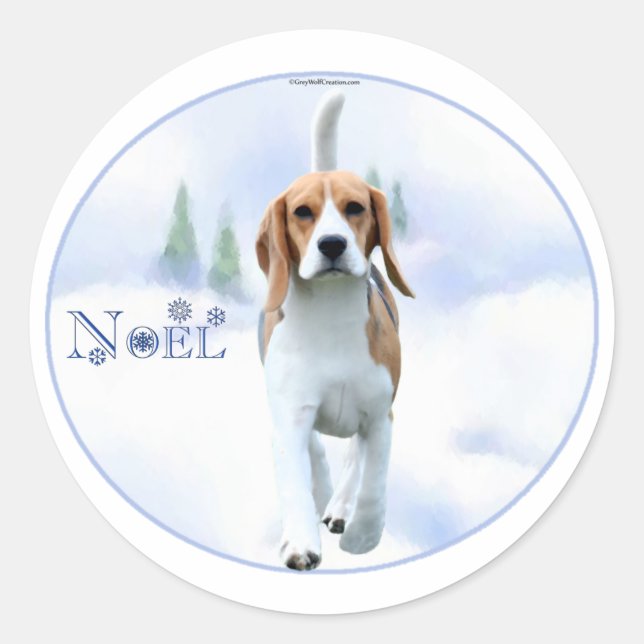 Noel Beagle Stickers (Front)