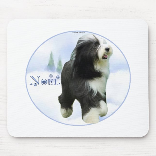 Noel Bearded Collie Mouse Pad (Front)