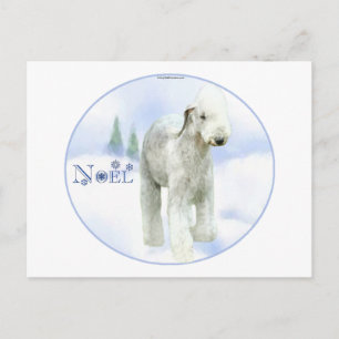 Noel Bedlington Terrier Holiday Postcard