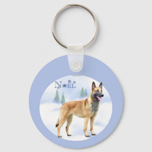 Noel Belgian Malinois Key Ring
