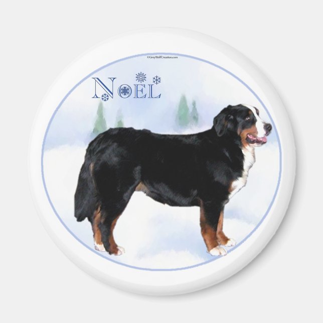 Noel Bernese Mountain Dog - Customised Magnet (Front)