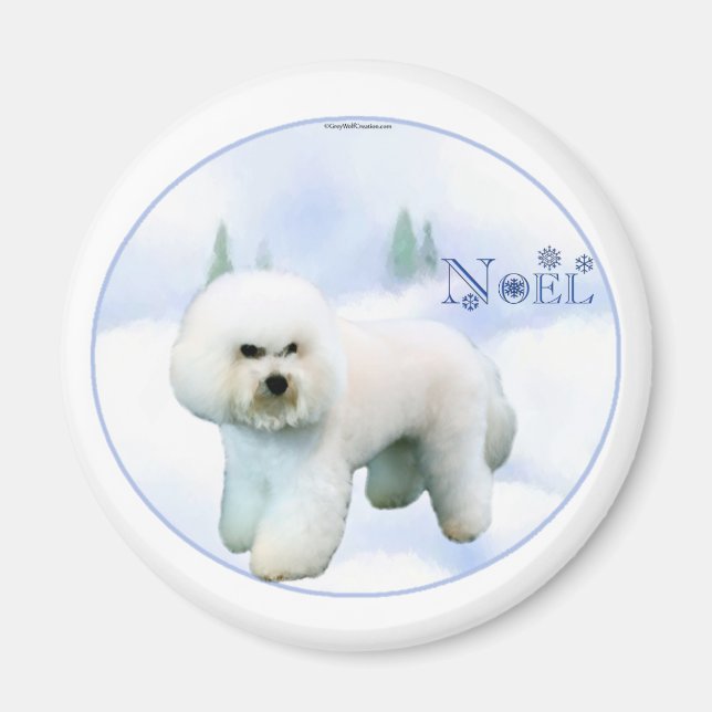 Noel Bichon Frise - Customised Magnet (Front)
